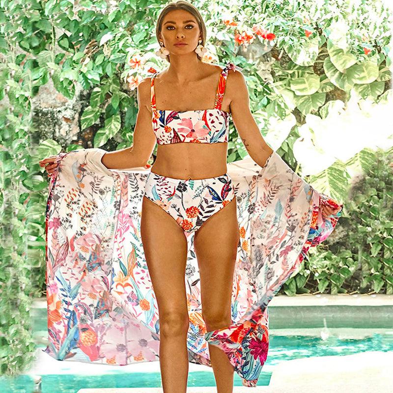 Kimono Long Blanc Fleuri – Image 3