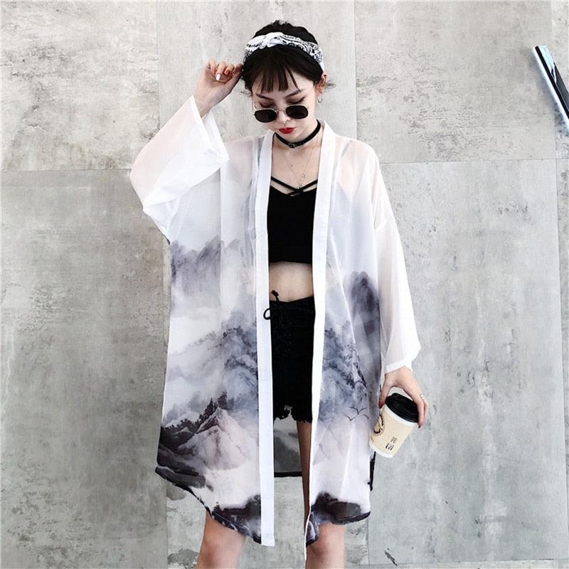Veste Kimono Japonais Femme Kasumi